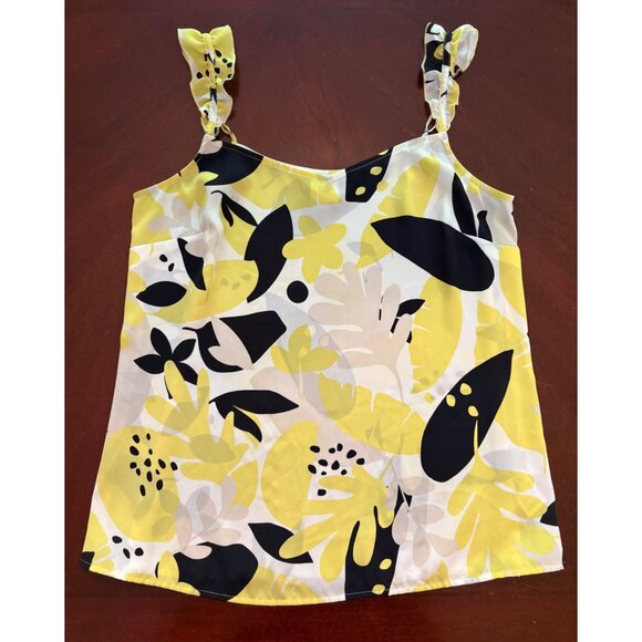 CAbi Sunshine Abstract Floral Cami Tank with Ruffled Straps Size Small - Picture 10 of 12